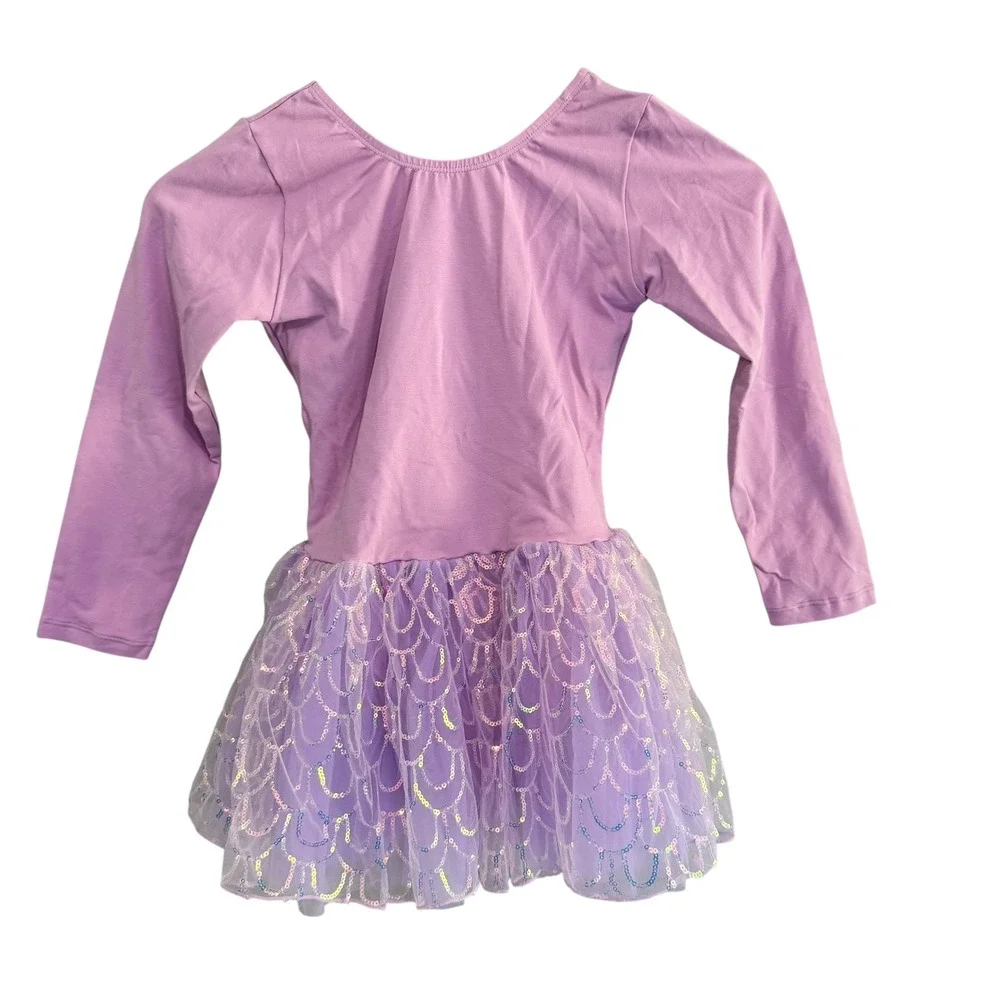 Girls‎ Purple Dance Leotard Dress Sparkle Tulle Tutu Skirt Size XXL